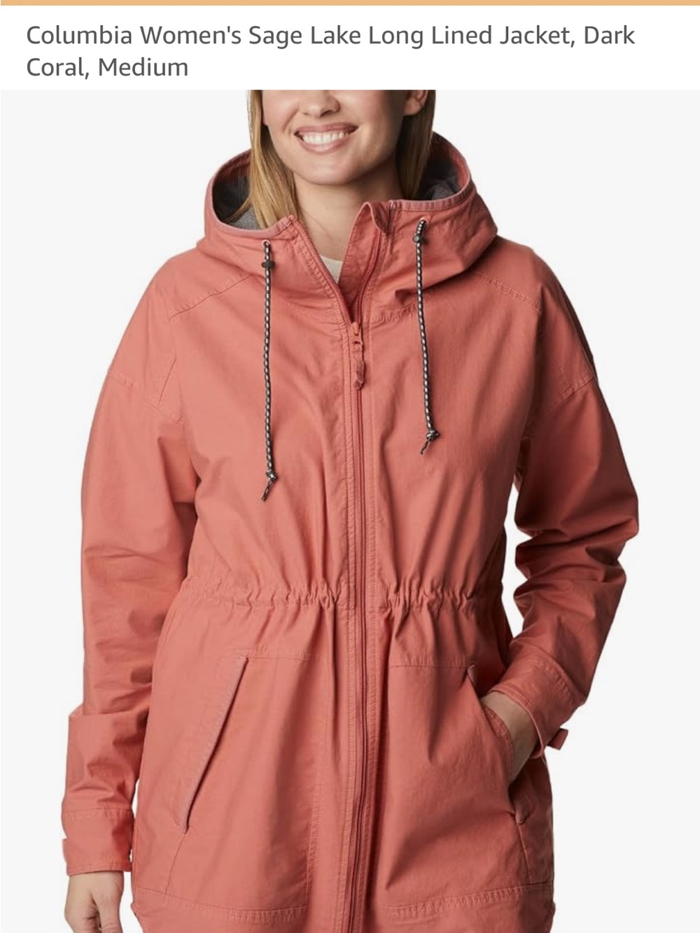 Columbia Women’s Sage Lake long lined jacket, dark coral